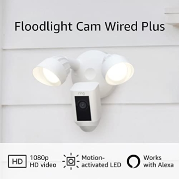 Ring Floodlight Cam Wired Plus 1080p HD 2-Pack for Home Security