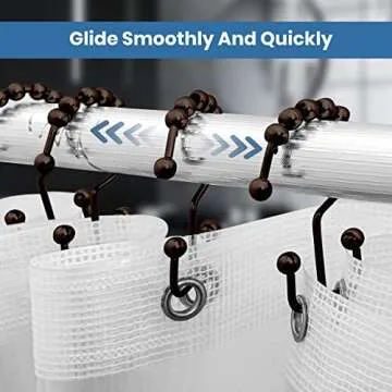 Utopia Bedding Double Shower Curtain Hooks Double Sided, Shower Curtain Rings, Shower Curtain Hooks Rust Proof (Bronze)