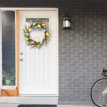 Lotus Hills Easter Wreath Easter Decorations for The Home, 22inch Easter Wreaths for Front Door, Easter Decor for Window Wall Hanging, Easter Door Wreath for Farmhouse, Easter Gifts