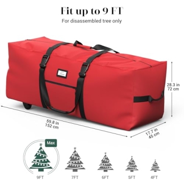 Winpull Christmas Tree Storage Bag with Wheels and Zipper