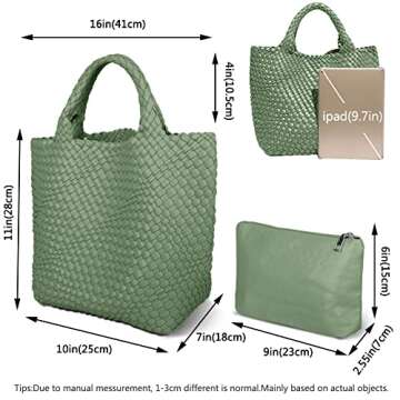Stylish MJUEO Womens Vegan Leather Woven Bag for Beach