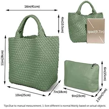 Stylish MJUEO Womens Vegan Leather Woven Bag for Beach