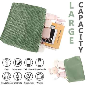 Stylish MJUEO Womens Vegan Leather Woven Bag for Beach