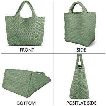 Stylish MJUEO Womens Vegan Leather Woven Bag for Beach