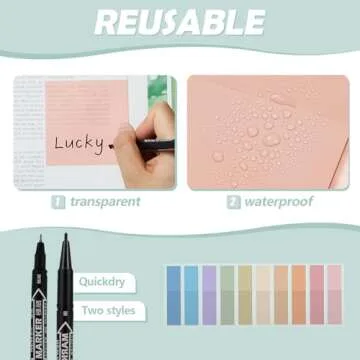 Jutom 38 Pcs Book Annotation Kit Aesthetic Highlighters Gel Pens Set Sticky Notes Tabs Markers Dual Ended Highlighter Quick Dry Ink Pens for Office Annotating Books(Delicate Color,Square)