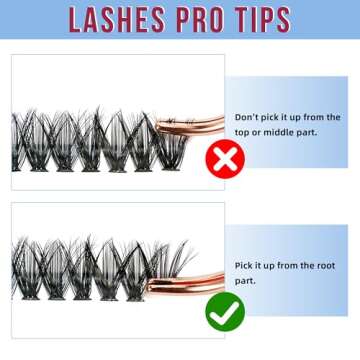 Mayhug Individual Lashes 280Pcs DIY Eyelash Extensions Individual Lashes Wispy Cluster Lashes D Curl 8-15Mix False Eyelashes Individual Extension Clusters at Home (30D+40D,0.05D)