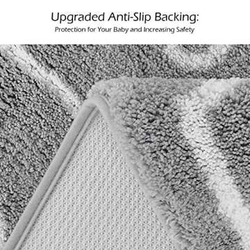 LIVEBOX Kids Play Mat, Hopscotch Area Rug Runner 24"x60" Soft Plush Playroom Carpet Non-Slip Children Numbers Educational & Fun Throw Rugs for Girls Bedroom Decor Nursery Best Shower Gift (Gray)