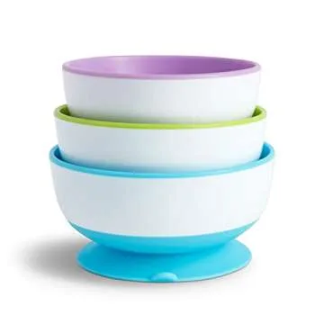 Munchkin Stay Put Bowls and Divided Plates for Toddlers