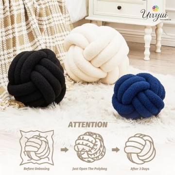 Handmade Knot Pillow Ball - Soft Round Throw Cushion