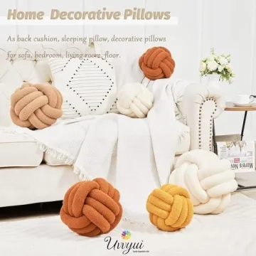 Handmade Knot Pillow Ball - Soft Round Throw Cushion