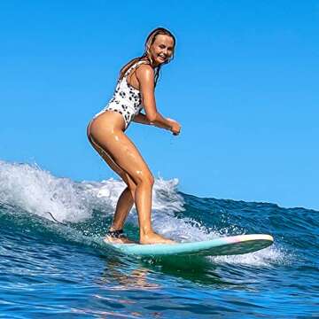 WAVESTORM Classic Soft Top Foam 8ft Surfboard | Surfboard for Beginners and All Surfing Levels | Com...