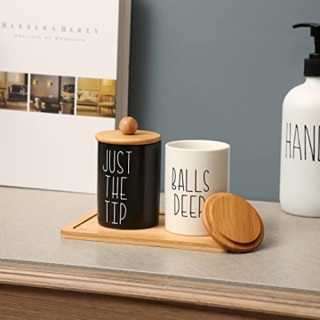 MOMEEMO Apothecary Jars for Fun Farmhouse Bathroom Decor