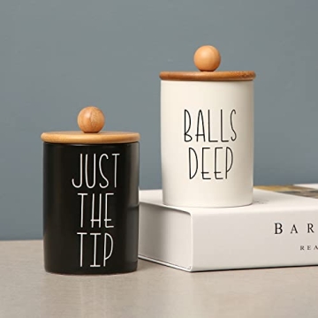 MOMEEMO Apothecary Jars for Fun Farmhouse Bathroom Decor