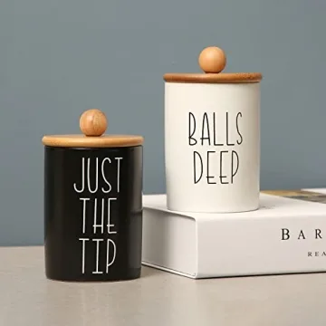 MOMEEMO Apothecary Jars for Fun Farmhouse Bathroom Decor