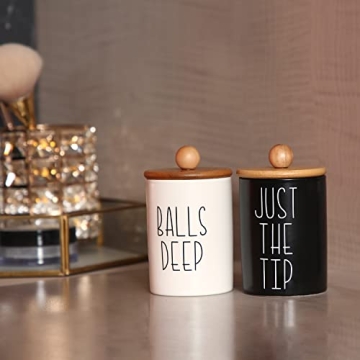 MOMEEMO Apothecary Jars for Fun Farmhouse Bathroom Decor