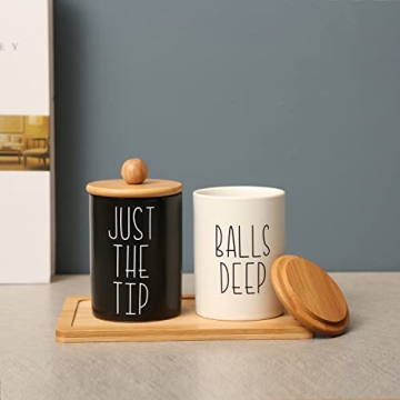 MOMEEMO Apothecary Jars for Fun Farmhouse Bathroom Decor