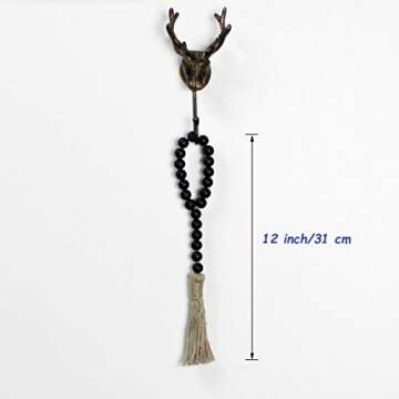 CVHOMEDECO Rustic Wood Beads Garland 3PCS Farmhouse Decor