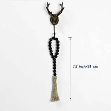 CVHOMEDECO Rustic Wood Beads Garland 3PCS Farmhouse Decor