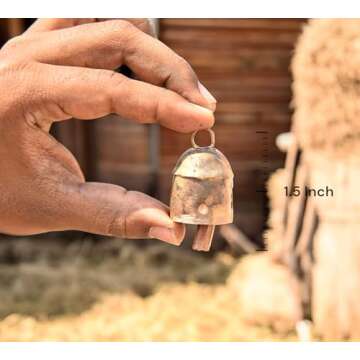 Vivanta 4cm Rustic Vintage Christmas Decoration Ornaments - Indian Decor Cow Bell for Craft - Small ...