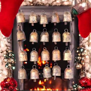 Vivanta Rustic Vintage Christmas Cow Bells for Crafts