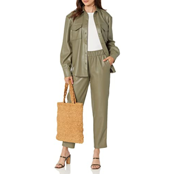 Stylish Faux Leather Shirt Jacket for Modern Women