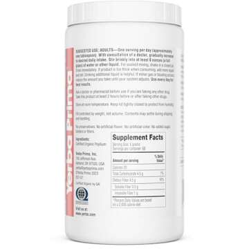 Yerba Prima Organic Psyllium Whole Husks 12 oz - Natural Dietary Fiber Supplement, Non GMO, Gluten Free, Keto and Vegan Friendly for Regularity Support, Unflavored