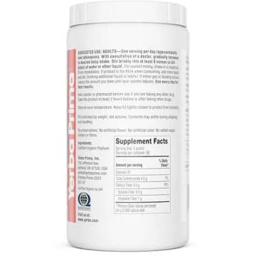 Yerba Prima Organic Psyllium Whole Husks 12 oz - Natural Dietary Fiber Supplement, Non GMO, Gluten Free, Keto and Vegan Friendly for Regularity Support, Unflavored