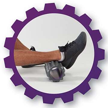 Planet Fitness Muscle Massager Foam Roller for Deep Tissue Massage, Back, Trigger Point Therapy, Grey 13"