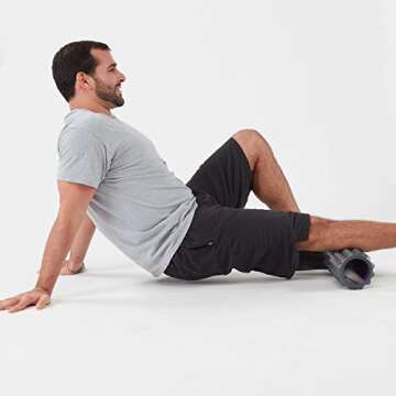 Planet Fitness Muscle Massager Foam Roller for Deep Tissue Massage, Back, Trigger Point Therapy, Grey 13"