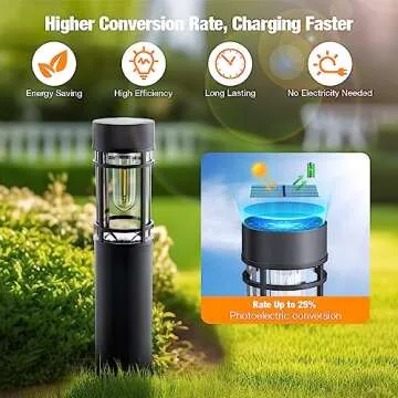 ENSLI Solar Pathway Lights, 8 Pack Solar Outdoor Lights, Solar Garden Lights Outdoor Solar Lights for Outside Yard Garden Walkway