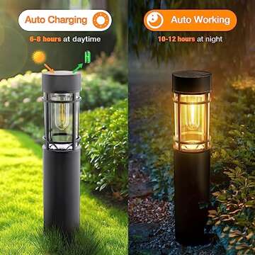 ENSLI Solar Pathway Lights, 8 Pack Solar Outdoor Lights, Solar Garden Lights Outdoor Solar Lights for Outside Yard Garden Walkway