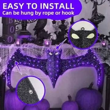 EAMBRITE Halloween Window Lights with 80 LED Lights