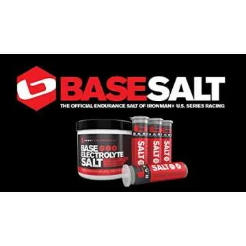 BASE Performance electrolyte salt, 226 Servings tub with 3 refillable race vials.