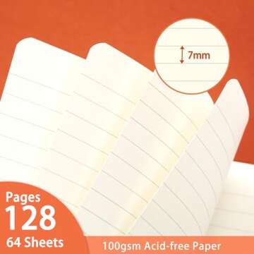 WORPICE Stylish Faux Leather Notebook Journal - 128 Pages