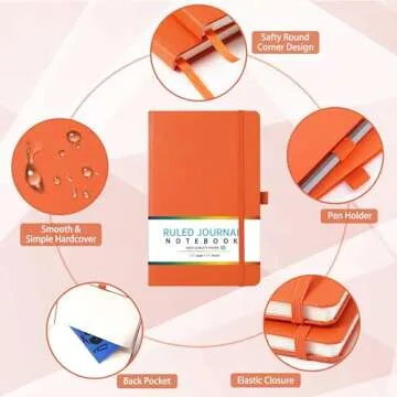 WORPICE Stylish Faux Leather Notebook Journal - 128 Pages