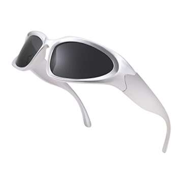 Stylish FEISEDY Futuristic Wrap Around Sunglasses