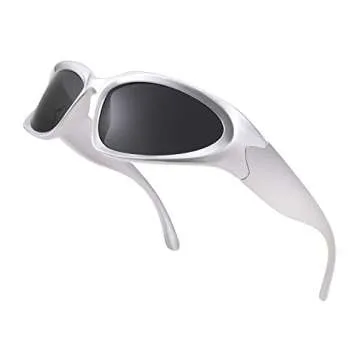Stylish FEISEDY Futuristic Wrap Around Sunglasses