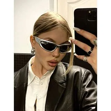 Stylish FEISEDY Futuristic Wrap Around Sunglasses