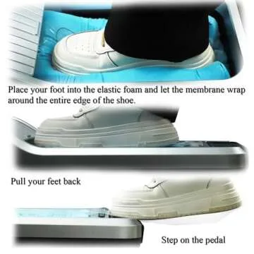 Automatic Shoe Cover Dispenser Machine, Shoe Film Machine Containing 263 Ft of Disposable Shoe Film, Shoe Wrapping Machine for All Sizes, Disposable Shoe Films Keep House Floors and Rugs Clean