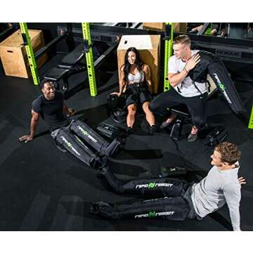 Rapid Reboot Complete Package: Compression Boot, Arm, Hip, & Pump. Sequential air Compression Therapy for Improved Circulation and Workout Recovery for Athletes. (L Boots, LRG HIPS, LNG arms)