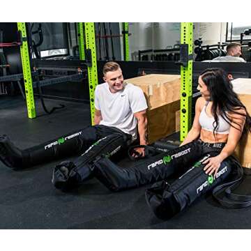 Rapid Reboot Complete Package: Compression Boot, Arm, Hip, & Pump. Sequential air Compression Therapy for Improved Circulation and Workout Recovery for Athletes. (L Boots, LRG HIPS, LNG arms)