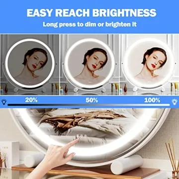 Gvnkvn 18" LED Makeup Mirror with Touch Control and Lights
