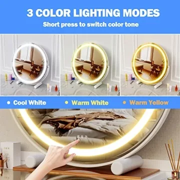 Gvnkvn 18" LED Makeup Mirror with Touch Control and Lights