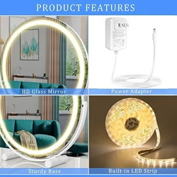 Gvnkvn 18" LED Makeup Mirror with Touch Control and Lights