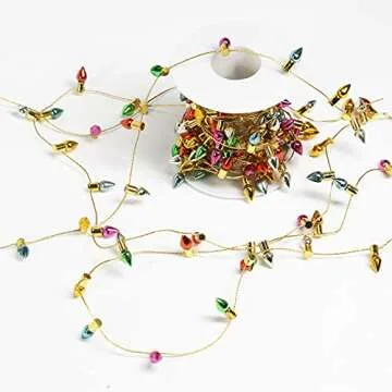 Orgrimmar Fake Light String Christmas Decoration Doll House Miniature Furniture Accessories String Lights (5m/197inch)