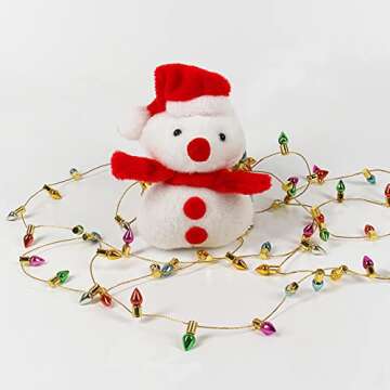 Orgrimmar Fake Light String Christmas Decoration Doll House Miniature Furniture Accessories String Lights (5m/197inch)