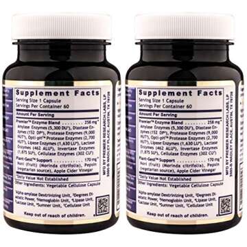 Premier Research Labs Premier Digest Dietary Supplement, 60 capsules (2 Pack)