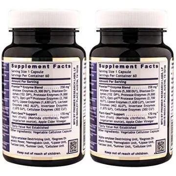 Premier Research Labs Premier Digest Dietary Supplement, 60 capsules (2 Pack)