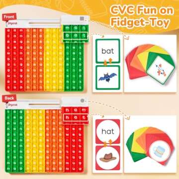 CVC Word Games,Learn to Read in Weeks,Multisensory Reading & Phonics Game Ideal for Pre Kinderarten to 1st Grade-Homeschool Supplies-with 88 CVC Cards