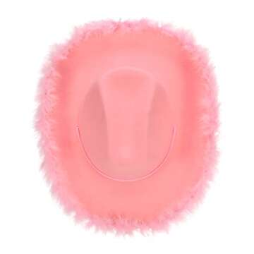 Pink Cowgirl Hat Feather Boa with Heart Glasses Bandana Women Teenager Western Cowboy Hats Bachelorette Costume Cosplay Country Last Rodeo Party Dress-Up